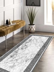 Vintage Desenli Halı, Pamuk Dokuma Pamuklu Taban Dekoratif Halı Kilim 14 - 60 x 100