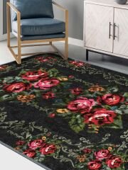 Vintage Desenli Halı, Pamuk Dokuma Pamuklu Taban Dekoratif Halı Kilim 15 - 60 x 100