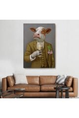 İnsan Kıyafetli Dana Dekoratif Duvar Tablosu -6375